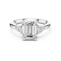 2.40 CTTW VVS1 D Color Emerald Cut Three Stone Diamond Engagement Ring