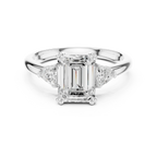 2.40 CTTW VVS1 D Color Emerald Cut Three Stone Diamond Engagement Ring