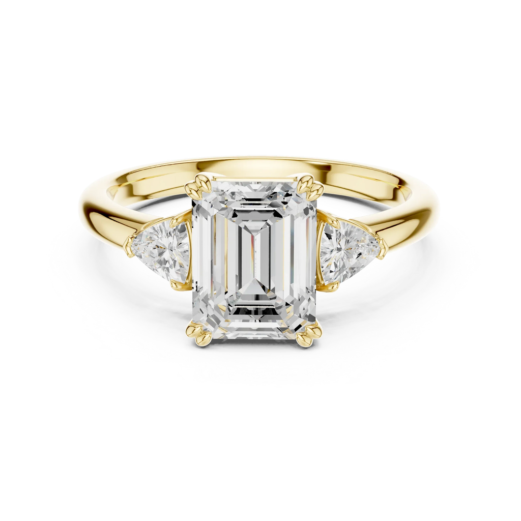 2.40 CTTW VVS1 D Color Emerald Cut Three Stone Diamond Engagement Ring
