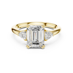 2.40 CTTW VVS1 D Color Emerald Cut Three Stone Diamond Engagement Ring
