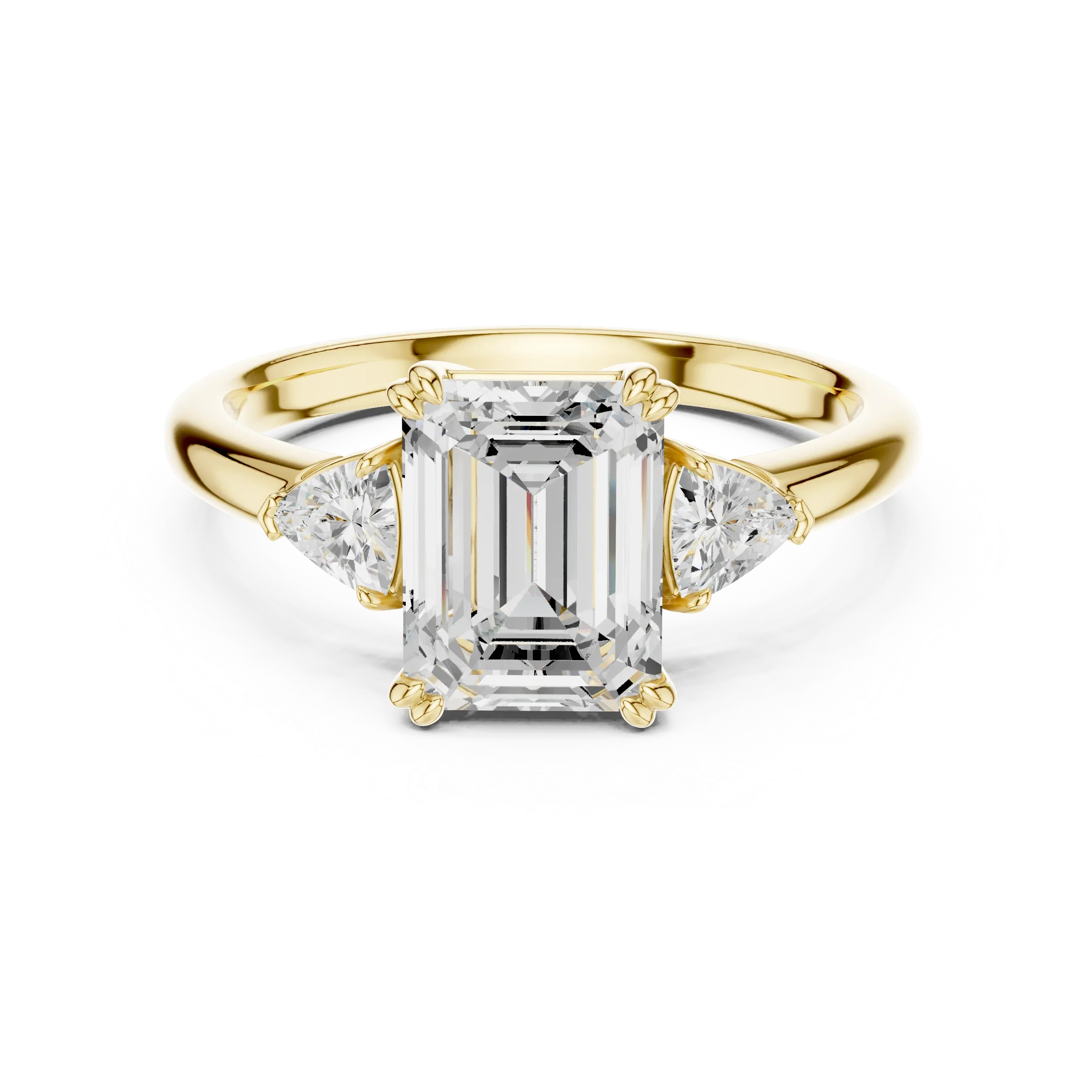 2.40 CTTW VVS1 D Color Emerald Cut Three Stone Diamond Engagement Ring