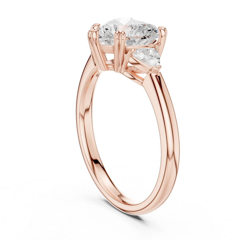 2.40 CTTW VVS1 D Color Heart Cut Three Stone Diamond Engagement Ring