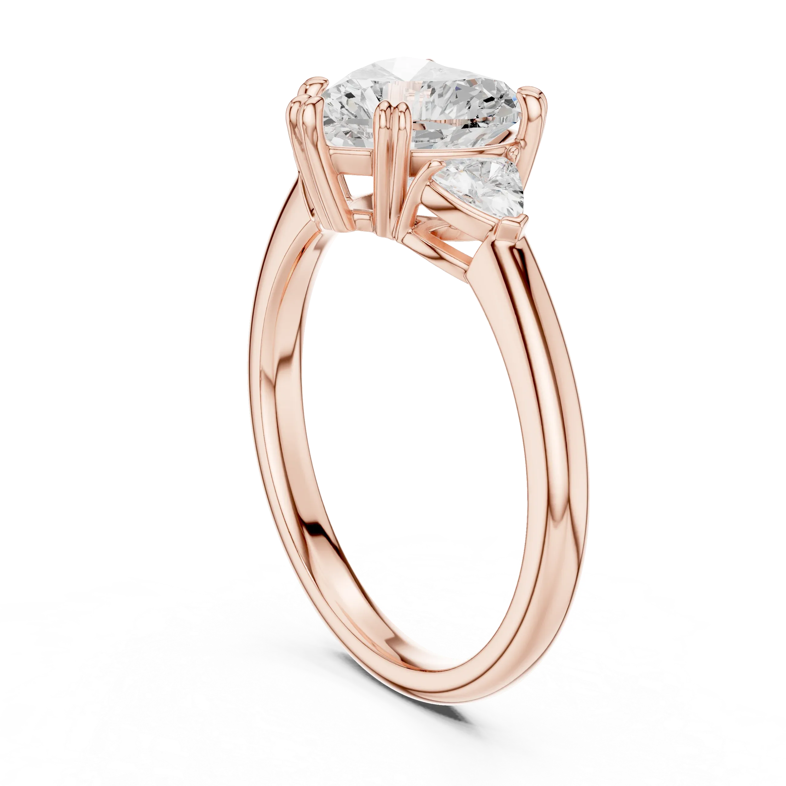 2.40 CTTW VVS1 D Color Heart Cut Three Stone Diamond Engagement Ring