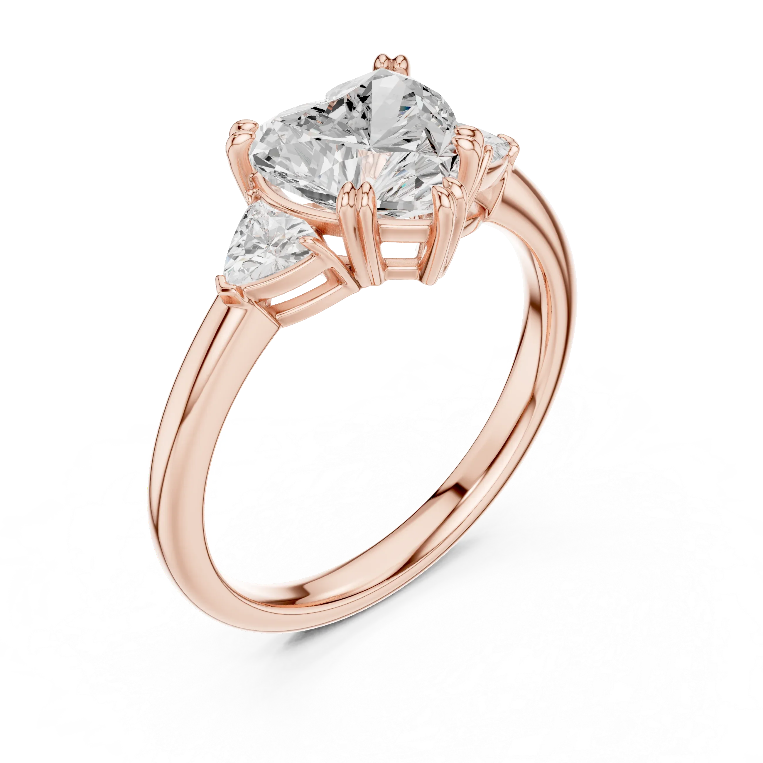 2.40 CTTW VVS1 D Color Heart Cut Three Stone Diamond Engagement Ring