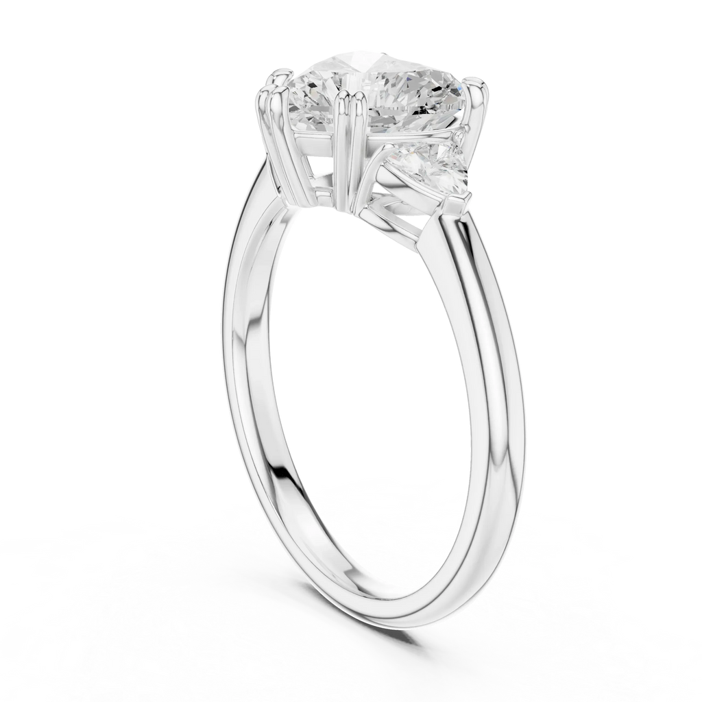 2.40 CTTW VVS1 D Color Heart Cut Three Stone Diamond Engagement Ring