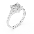 2.40 CTTW VVS1 D Color Heart Cut Three Stone Diamond Engagement Ring