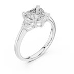 2.40 CTTW VVS1 D Color Heart Cut Three Stone Diamond Engagement Ring