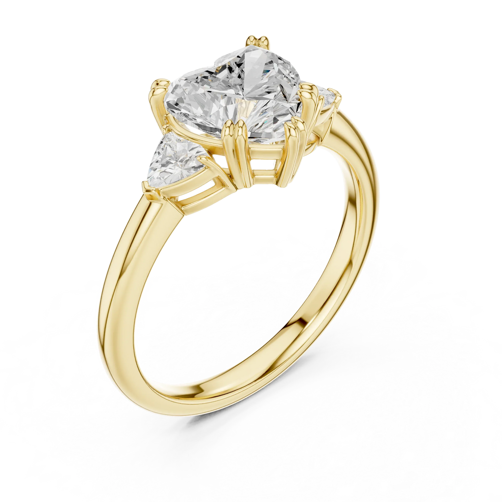 2.40 CTTW VVS1 D Color Heart Cut Three Stone Diamond Engagement Ring