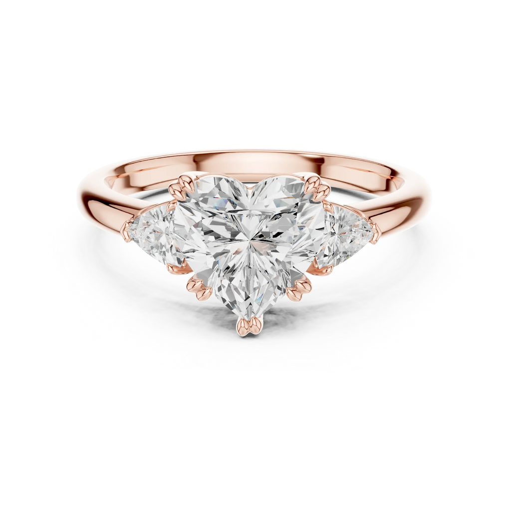 2.40 CTTW VVS1 D Color Heart Cut Three Stone Diamond Engagement Ring