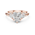 2.40 CTTW VVS1 D Color Heart Cut Three Stone Diamond Engagement Ring