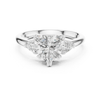 2.40 CTTW VVS1 D Color Heart Cut Three Stone Diamond Engagement Ring
