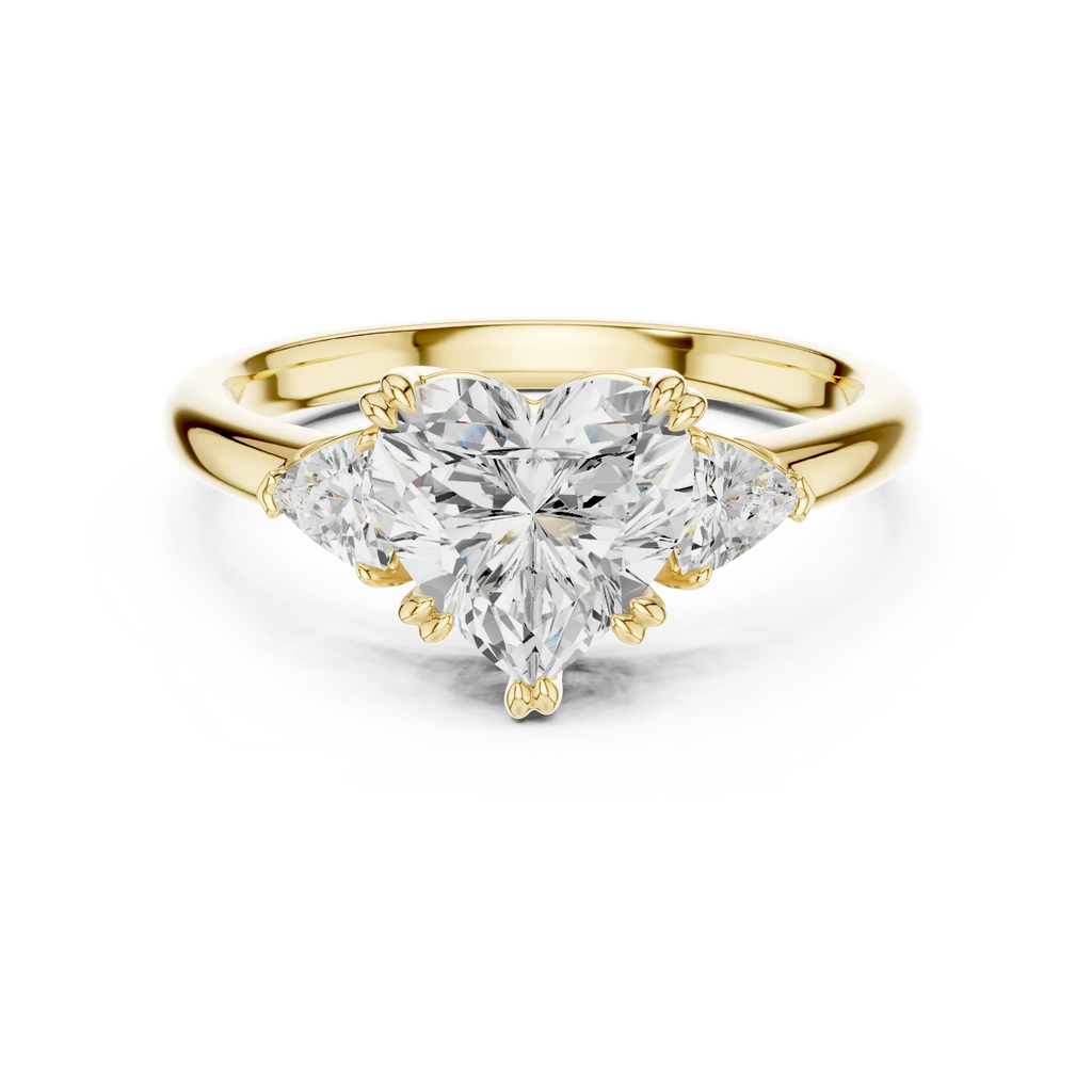 2.40 CTTW VVS1 D Color Heart Cut Three Stone Diamond Engagement Ring