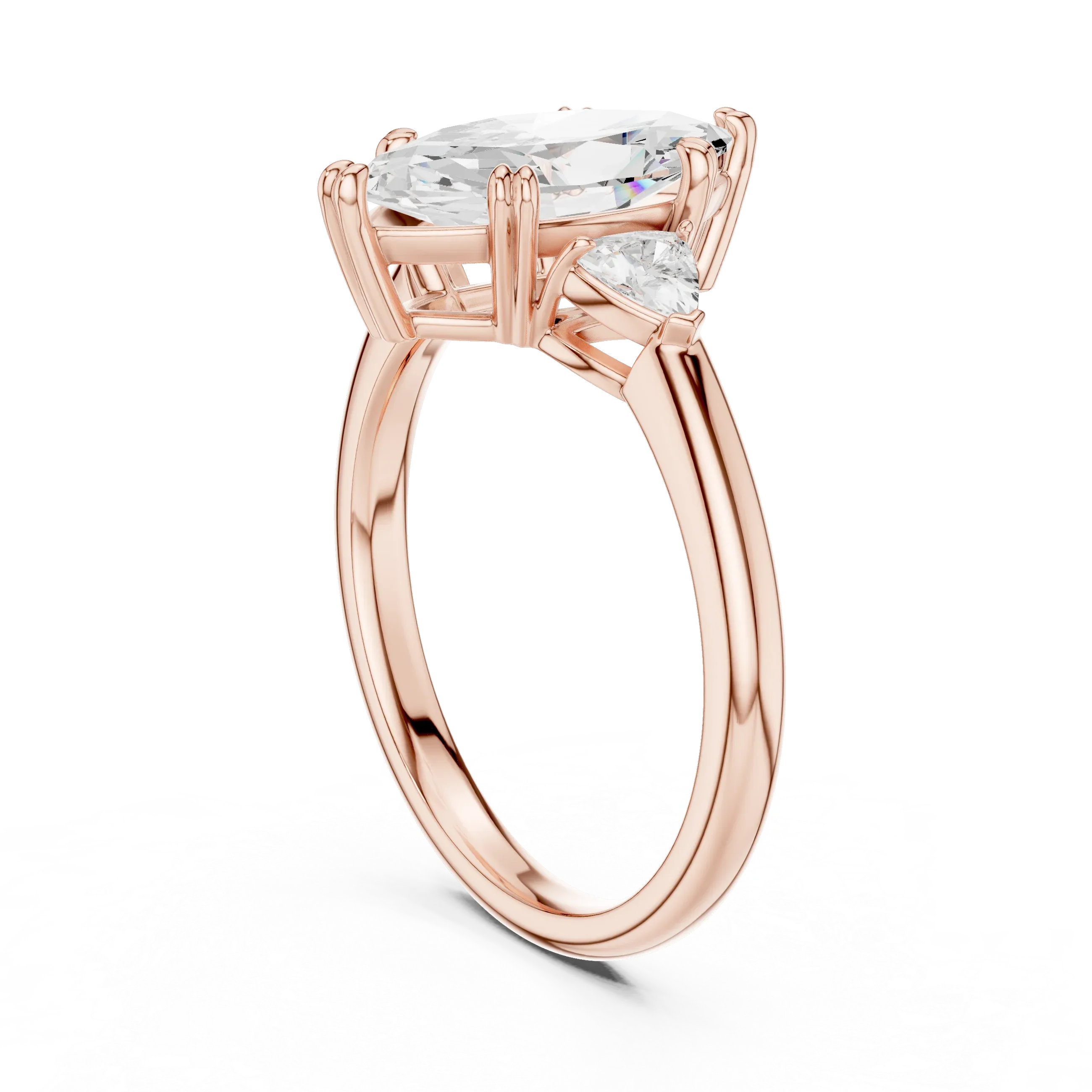 2.40 CTTW VVS1 D Color Marquise Cut Three Stone Diamond Engagement Ring