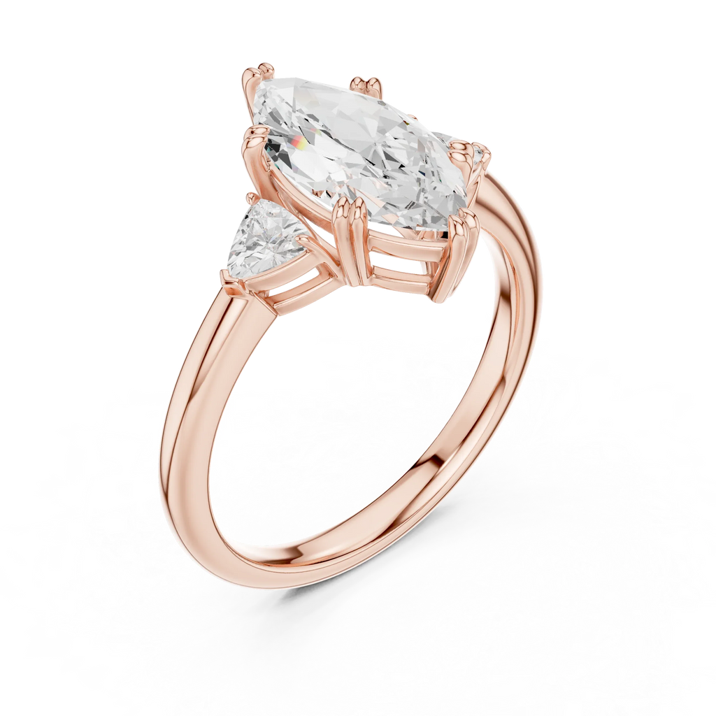 2.40 CTTW VVS1 D Color Marquise Cut Three Stone Diamond Engagement Ring
