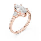 2.40 CTTW VVS1 D Color Marquise Cut Three Stone Diamond Engagement Ring