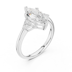 2.40 CTTW VVS1 D Color Marquise Cut Three Stone Diamond Engagement Ring