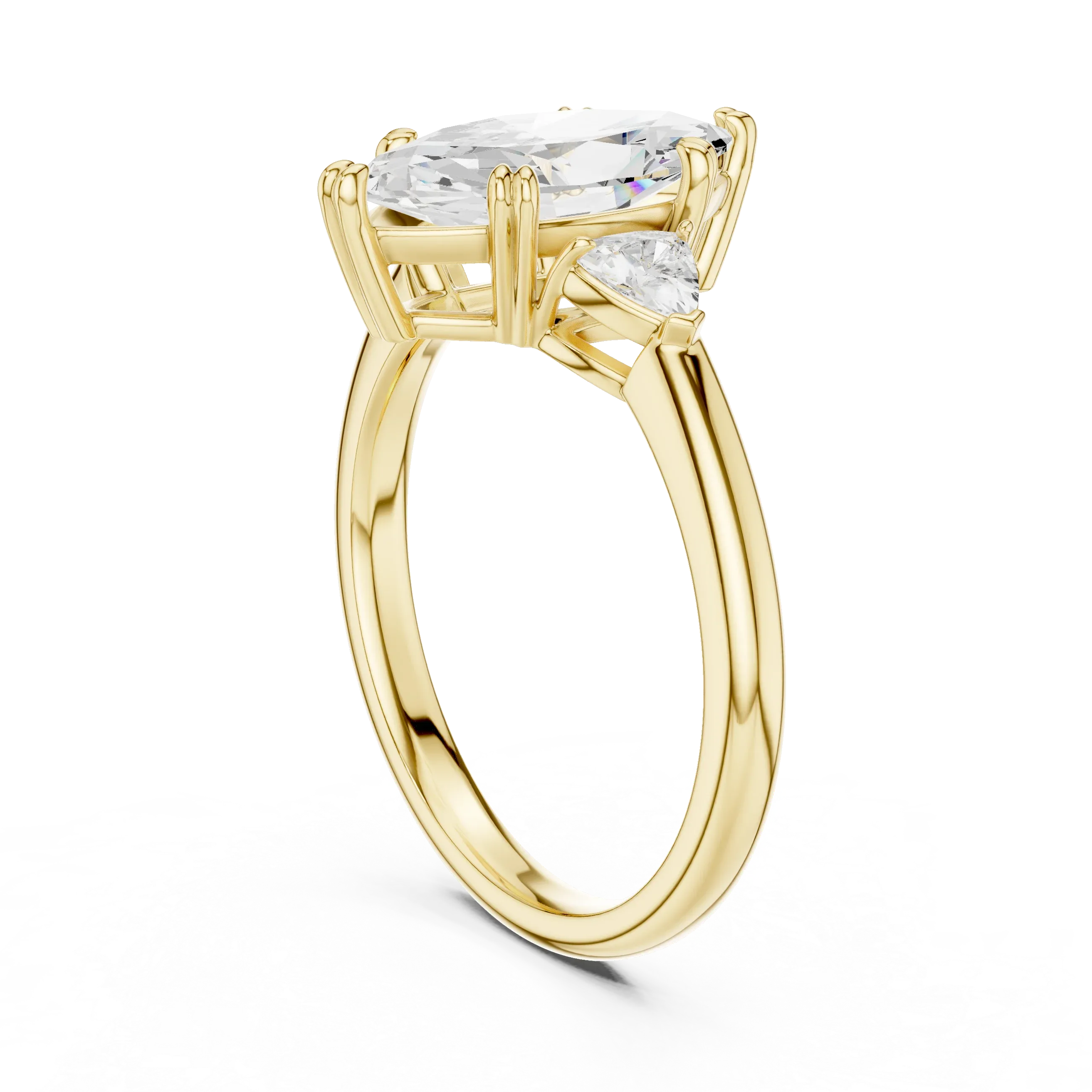 2.40 CTTW VVS1 D Color Marquise Cut Three Stone Diamond Engagement Ring