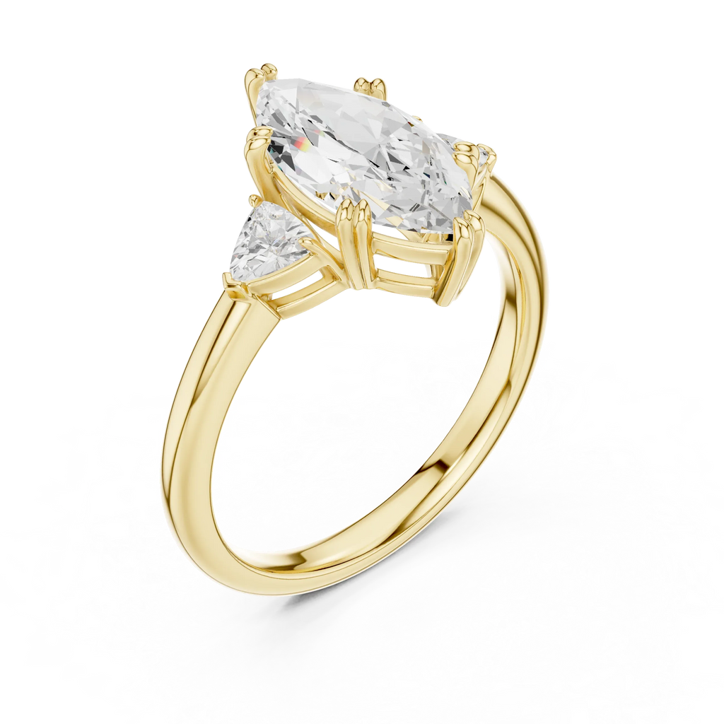 2.40 CTTW VVS1 D Color Marquise Cut Three Stone Diamond Engagement Ring