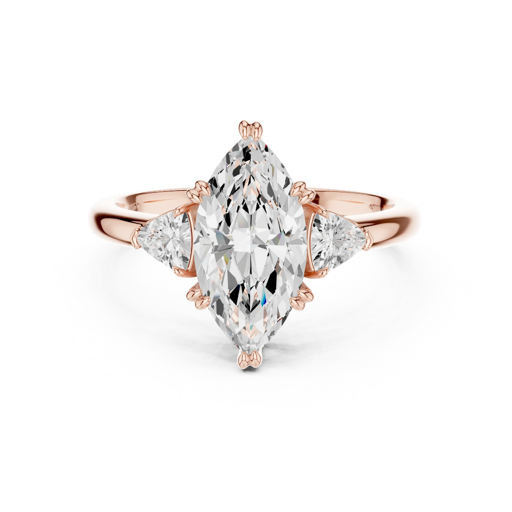 2.40 CTTW VVS1 D Color Marquise Cut Three Stone Diamond Engagement Ring