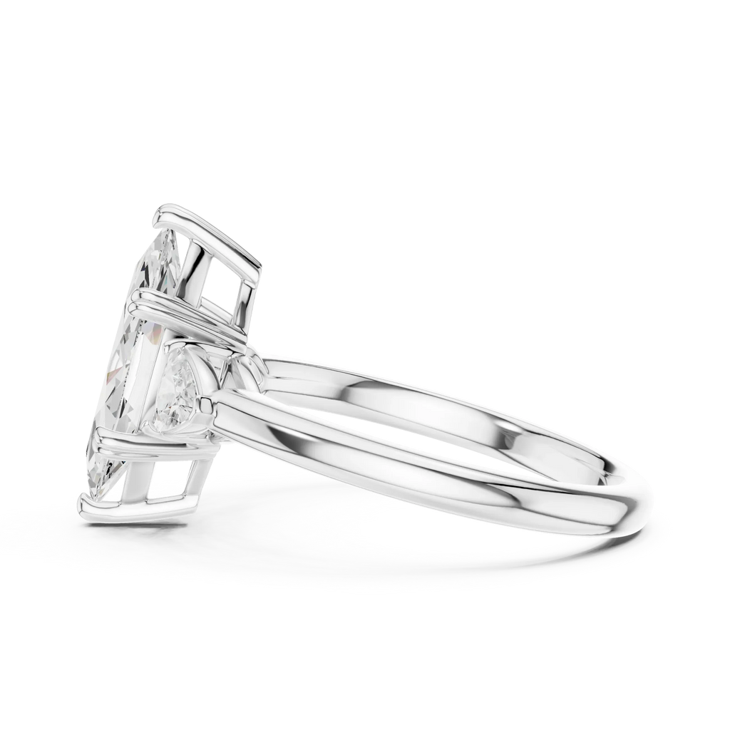 2.40 CTTW VVS1 D Color Marquise Cut Three Stone Diamond Engagement Ring