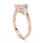 2.40 CTTW VVS1 D Color Oval Cut Three Stone Diamond Engagement Ring
