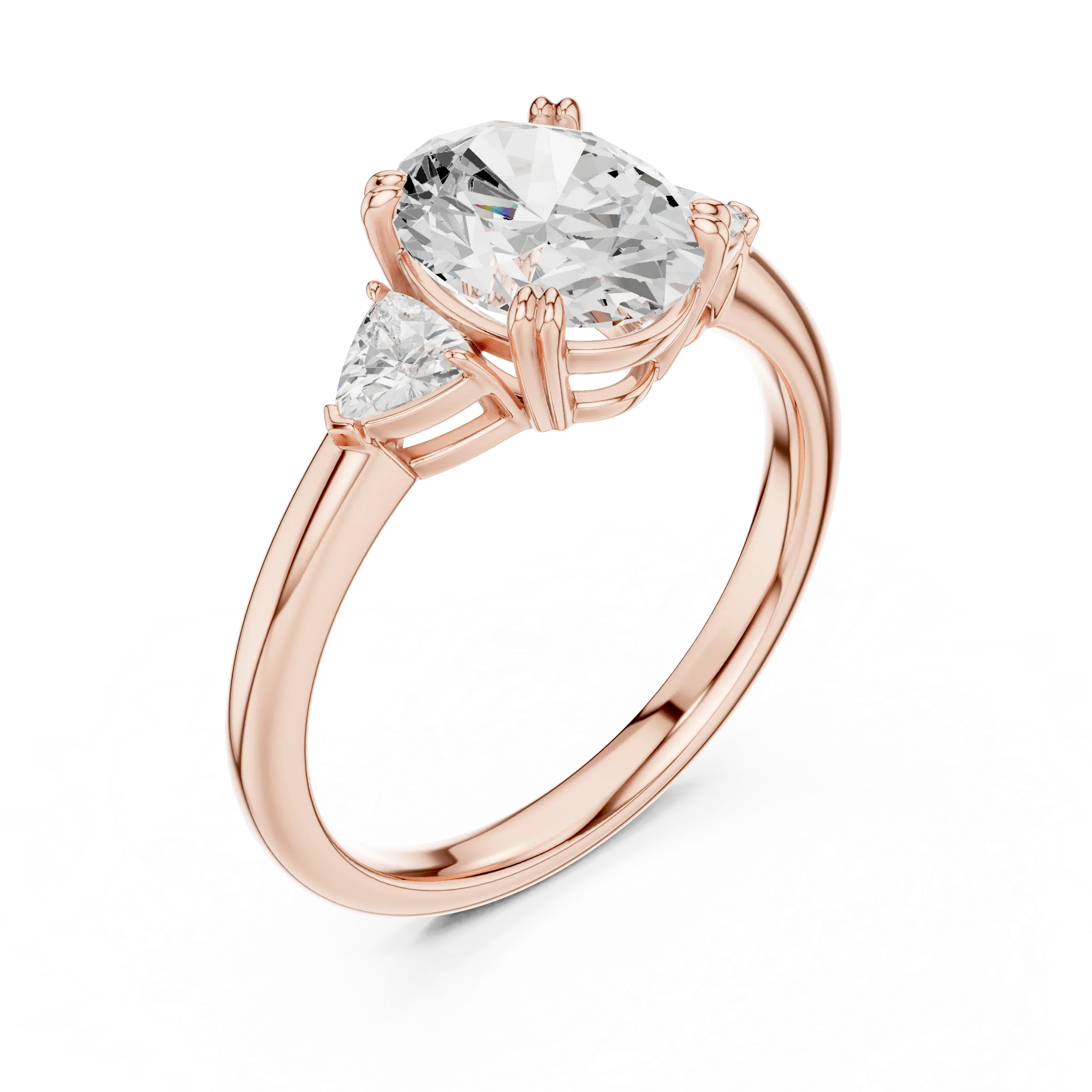 2.40 CTTW VVS1 D Color Oval Cut Three Stone Diamond Engagement Ring