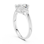 2.40 CTTW VVS1 D Color Oval Cut Three Stone Diamond Engagement Ring
