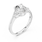 2.40 CTTW VVS1 D Color Oval Cut Three Stone Diamond Engagement Ring