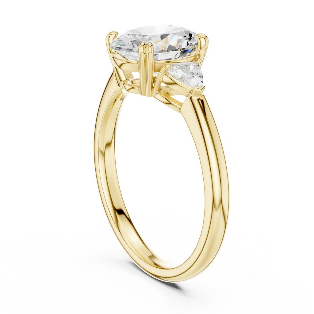 2.40 CTTW VVS1 D Color Oval Cut Three Stone Diamond Engagement Ring