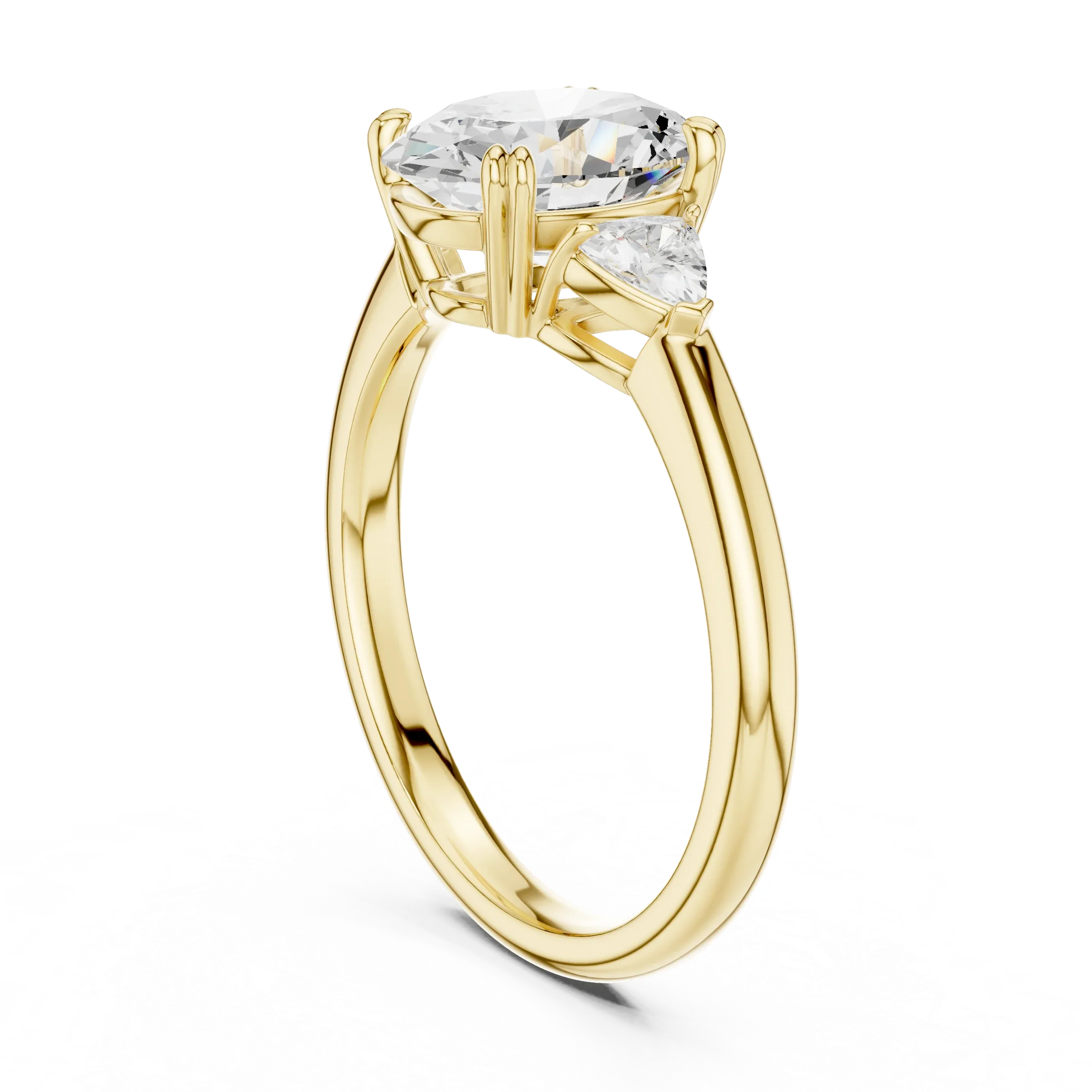 2.40 CTTW VVS1 D Color Oval Cut Three Stone Diamond Engagement Ring