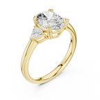 2.40 CTTW VVS1 D Color Oval Cut Three Stone Diamond Engagement Ring