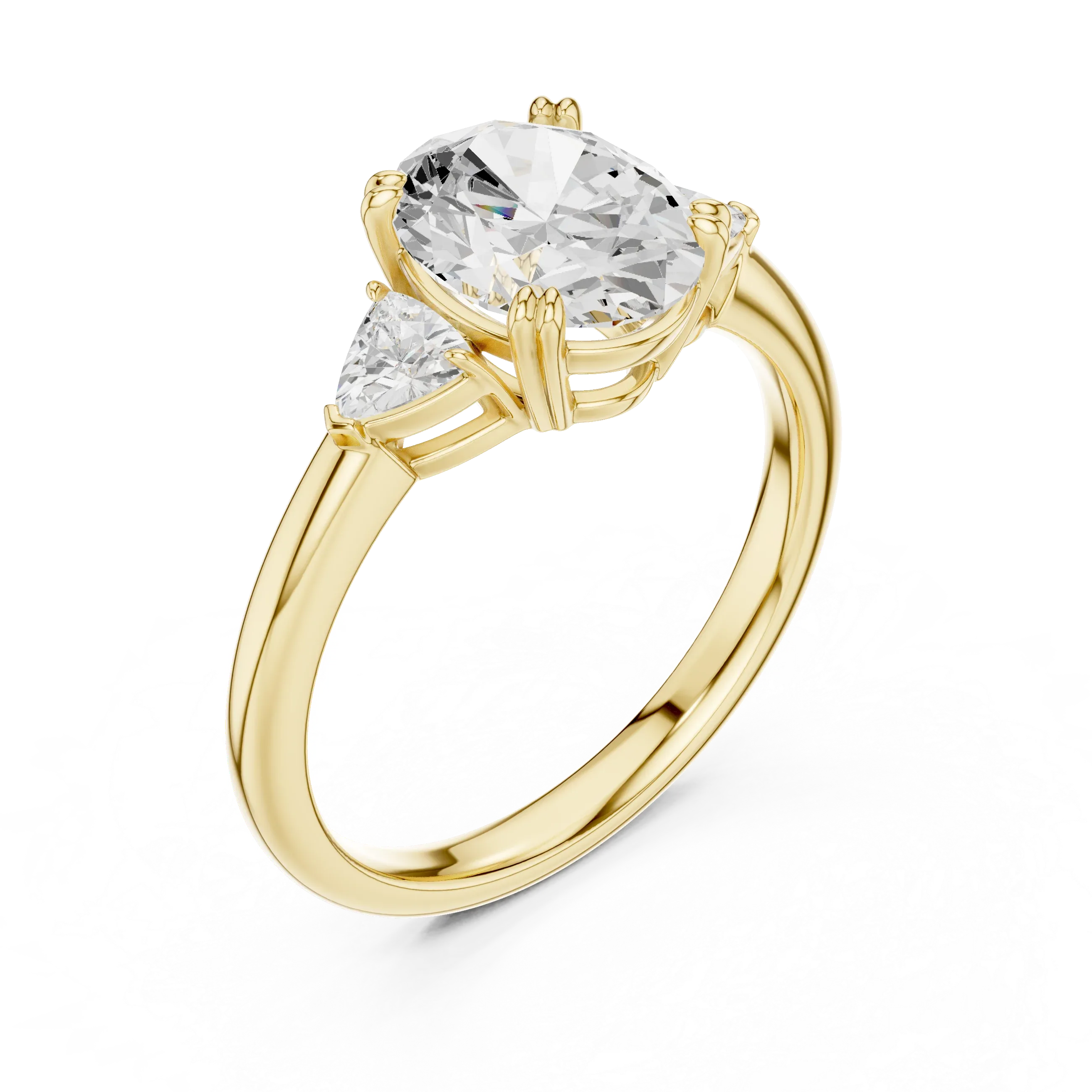 2.40 CTTW VVS1 D Color Oval Cut Three Stone Diamond Engagement Ring