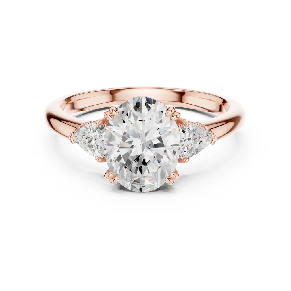 2.40 CTTW VVS1 D Color Oval Cut Three Stone Diamond Engagement Ring