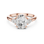 2.40 CTTW VVS1 D Color Oval Cut Three Stone Diamond Engagement Ring