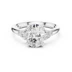 2.40 CTTW VVS1 D Color Oval Cut Three Stone Diamond Engagement Ring