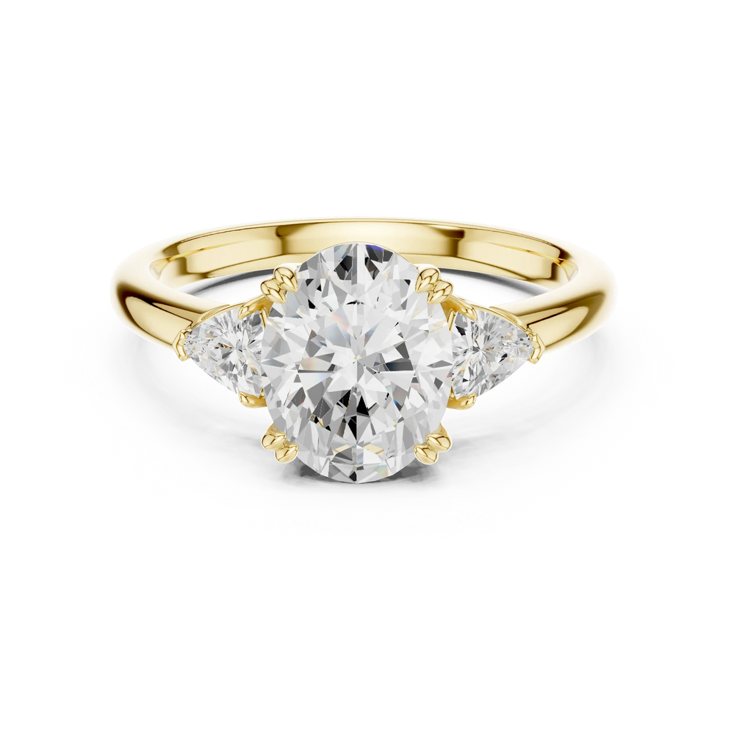 2.40 CTTW VVS1 D Color Oval Cut Three Stone Diamond Engagement Ring