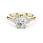 2.40 CTTW VVS1 D Color Oval Cut Three Stone Diamond Engagement Ring