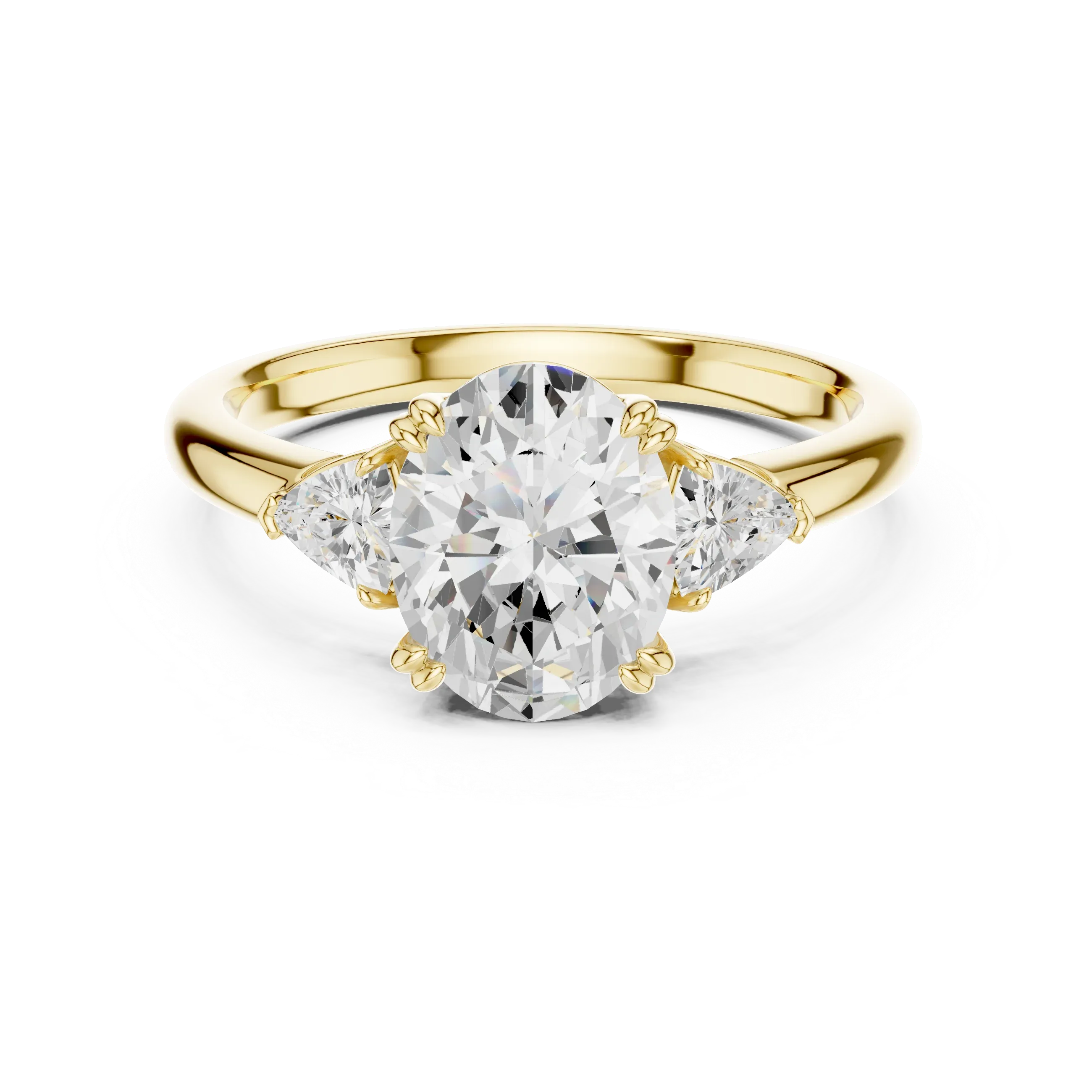 2.40 CTTW VVS1 D Color Oval Cut Three Stone Diamond Engagement Ring