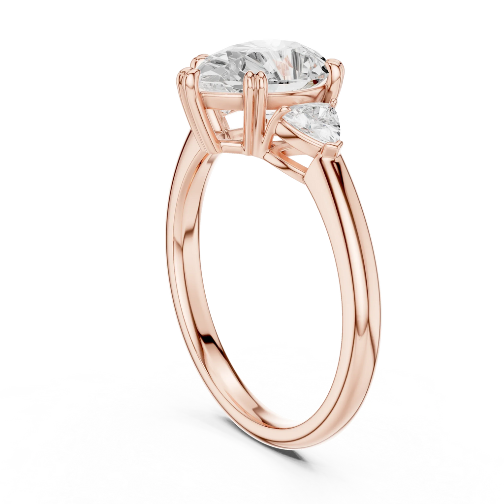2.40 CTTW VVS1 D Color Pear Cut Three Stone Diamond Engagement Ring