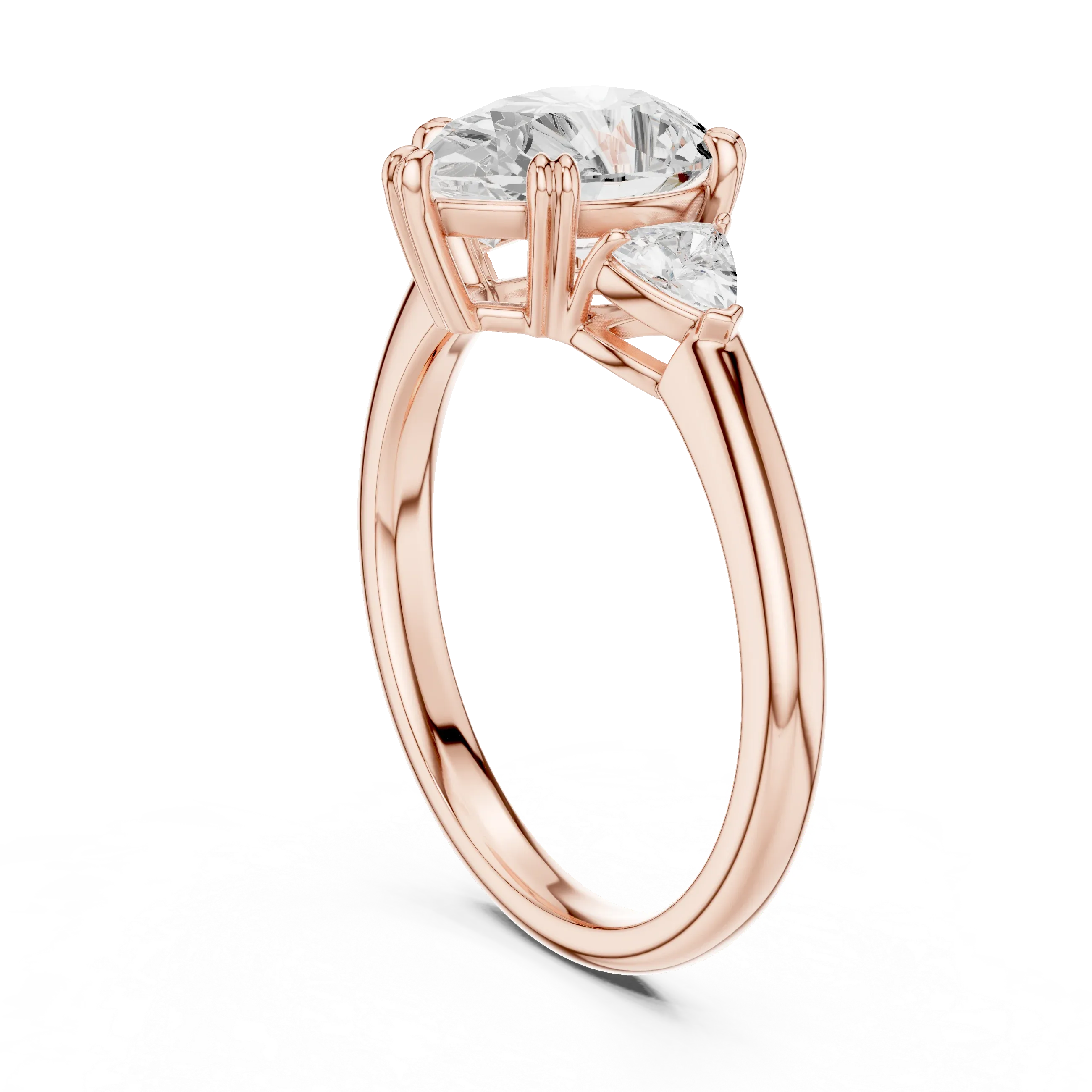 2.40 CTTW VVS1 D Color Pear Cut Three Stone Diamond Engagement Ring