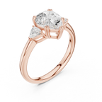 2.40 CTTW VVS1 D Color Pear Cut Three Stone Diamond Engagement Ring