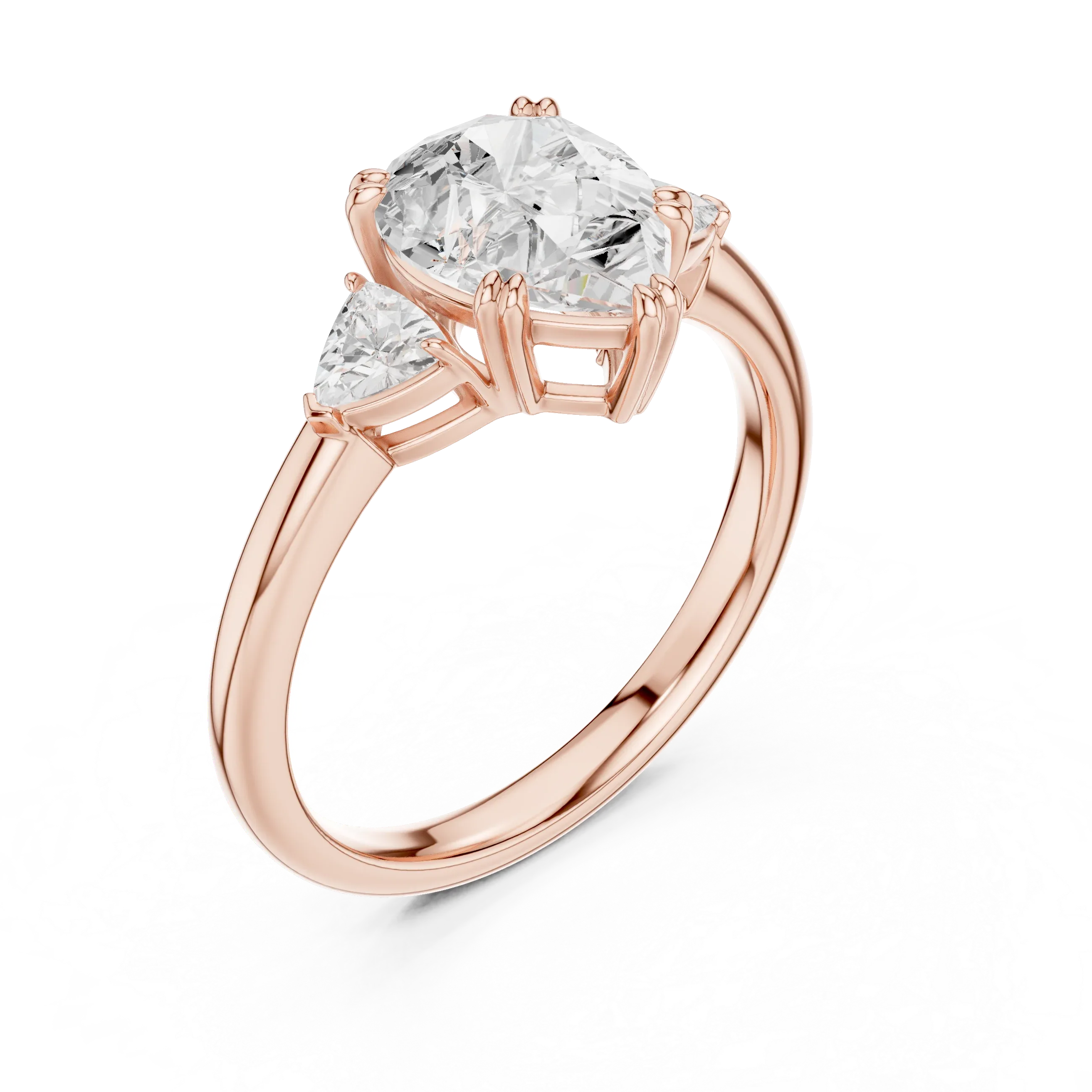 2.40 CTTW VVS1 D Color Pear Cut Three Stone Diamond Engagement Ring