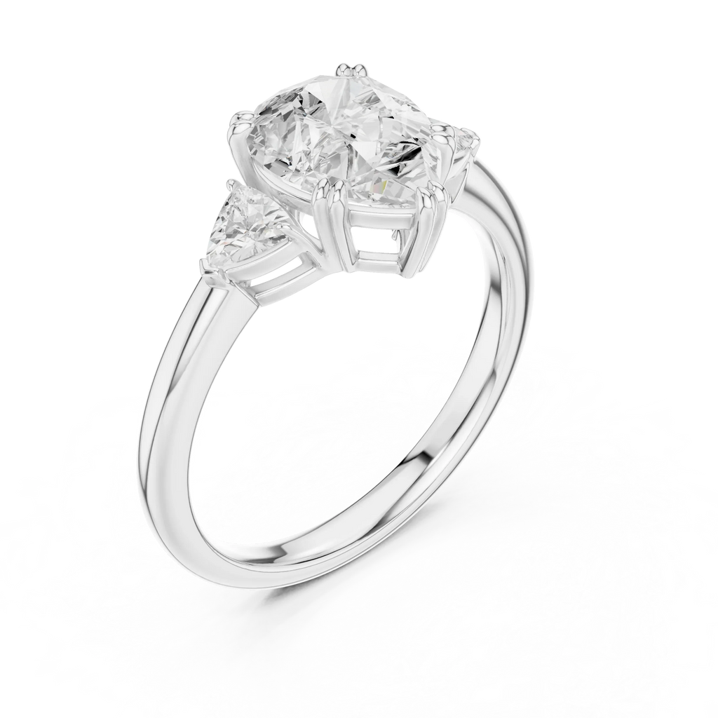 2.40 CTTW VVS1 D Color Pear Cut Three Stone Diamond Engagement Ring