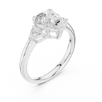2.40 CTTW VVS1 D Color Pear Cut Three Stone Diamond Engagement Ring