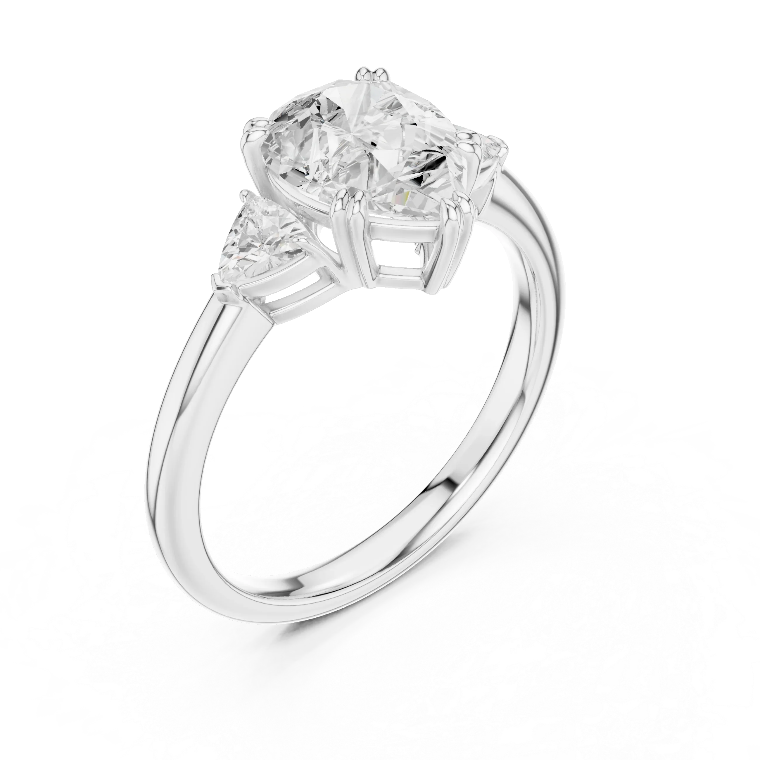 2.40 CTTW VVS1 D Color Pear Cut Three Stone Diamond Engagement Ring