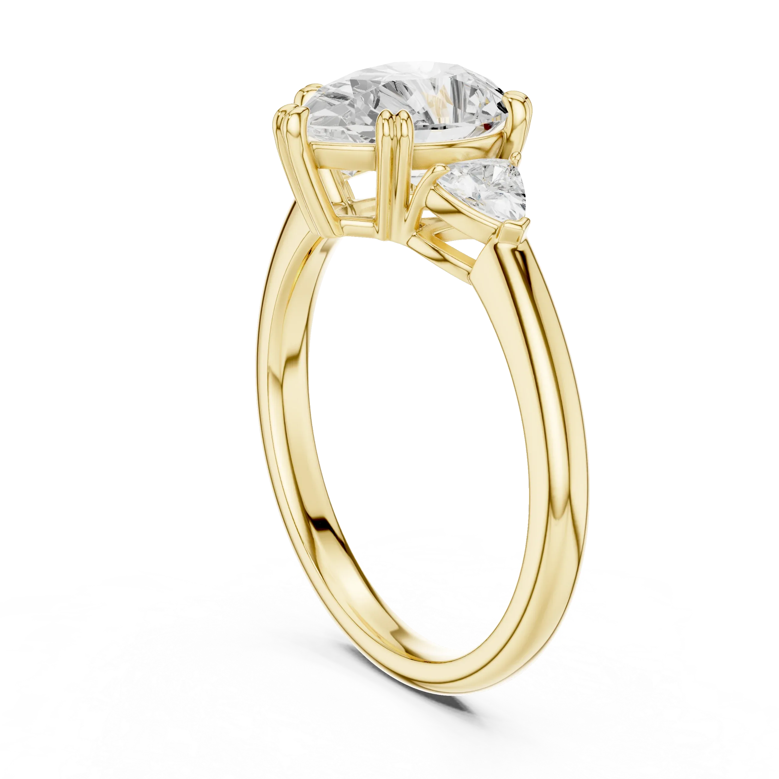 2.40 CTTW VVS1 D Color Pear Cut Three Stone Diamond Engagement Ring