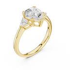 2.40 CTTW VVS1 D Color Pear Cut Three Stone Diamond Engagement Ring