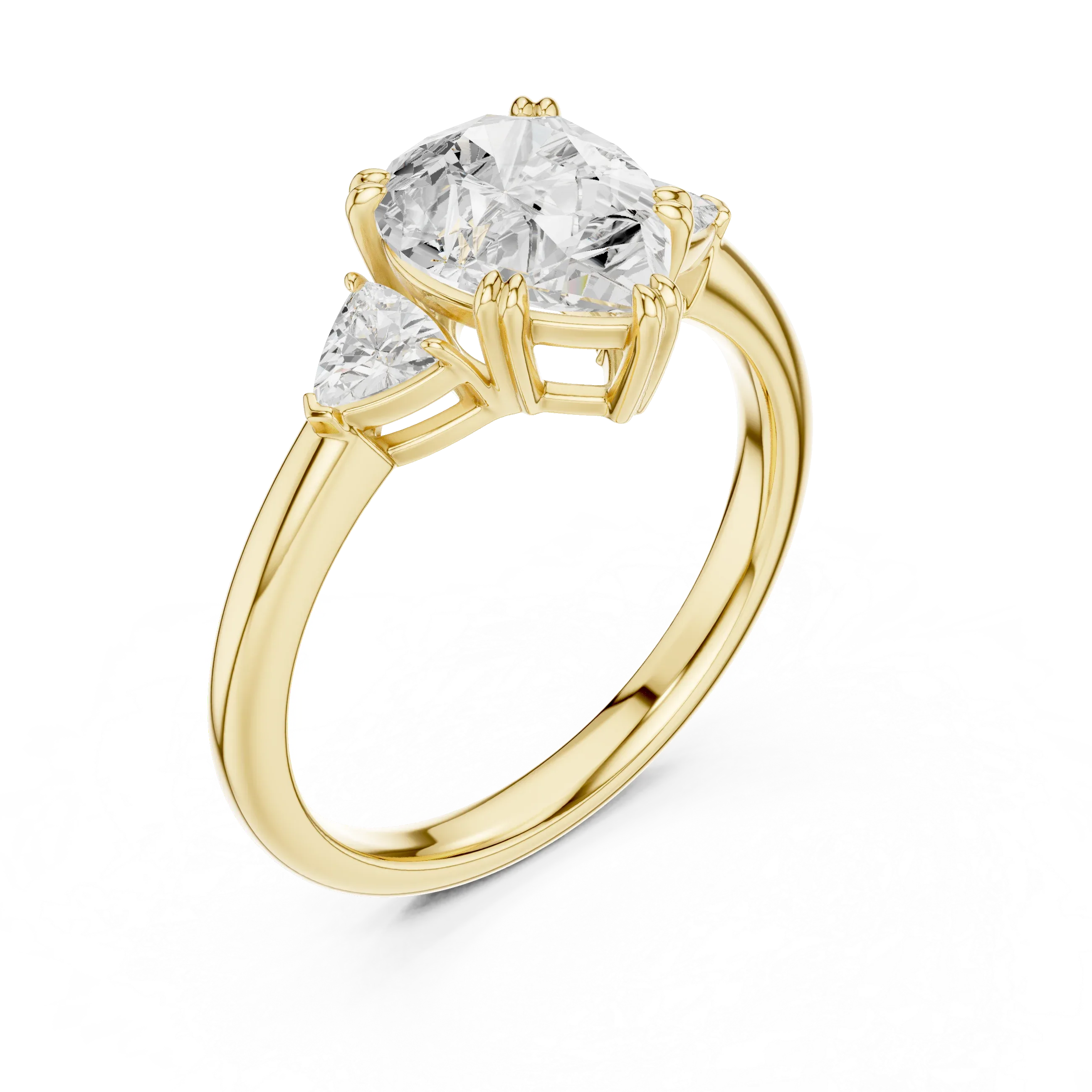 2.40 CTTW VVS1 D Color Pear Cut Three Stone Diamond Engagement Ring