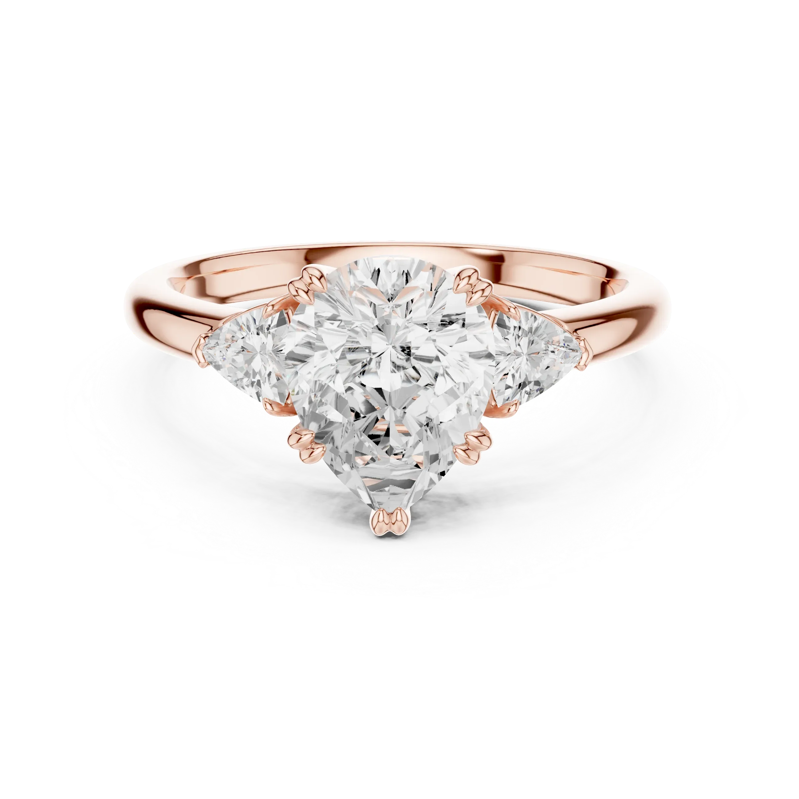 2.40 CTTW VVS1 D Color Pear Cut Three Stone Diamond Engagement Ring