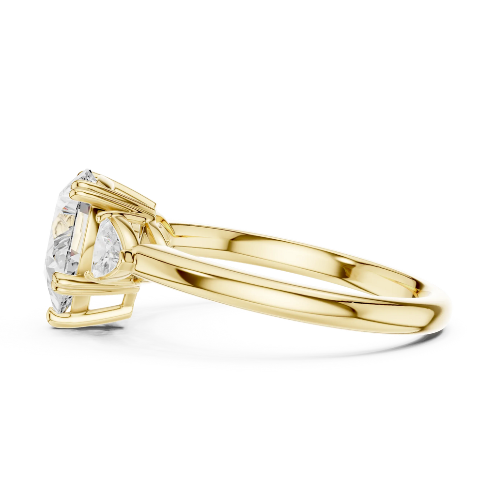 2.40 CTTW VVS1 D Color Pear Cut Three Stone Diamond Engagement Ring